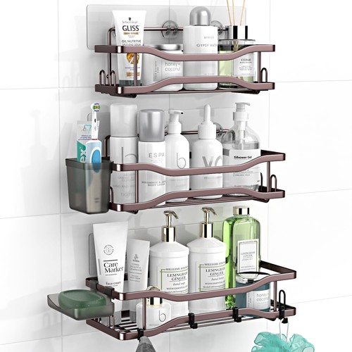 Drill shower caddy pack - no-drill, 3-pack